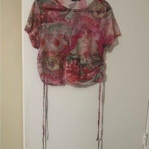 Floral Print Sheer Top